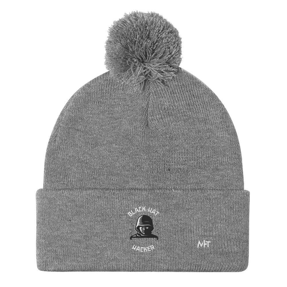 Black Hat Hacker - Pom-Pom Beanie by DarkByteGear