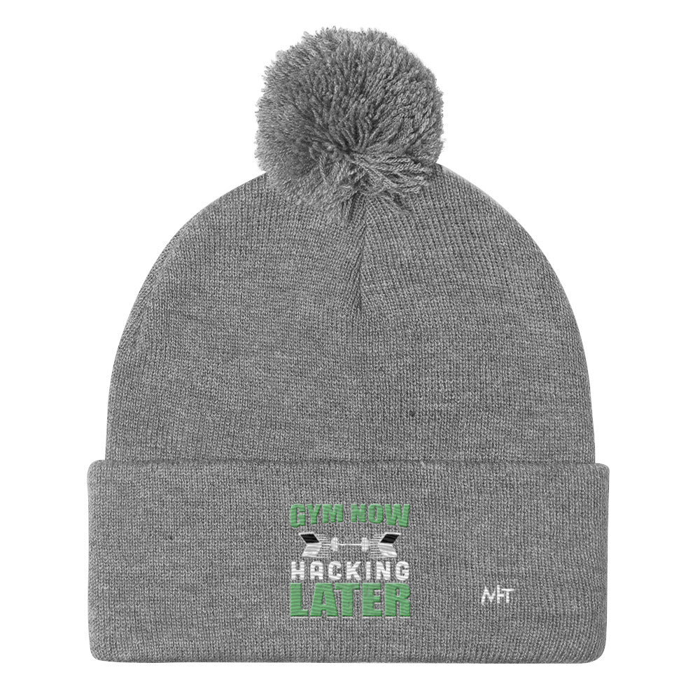 Gym now, hacking later - Pom-Pom Beanie by DarkByteGear