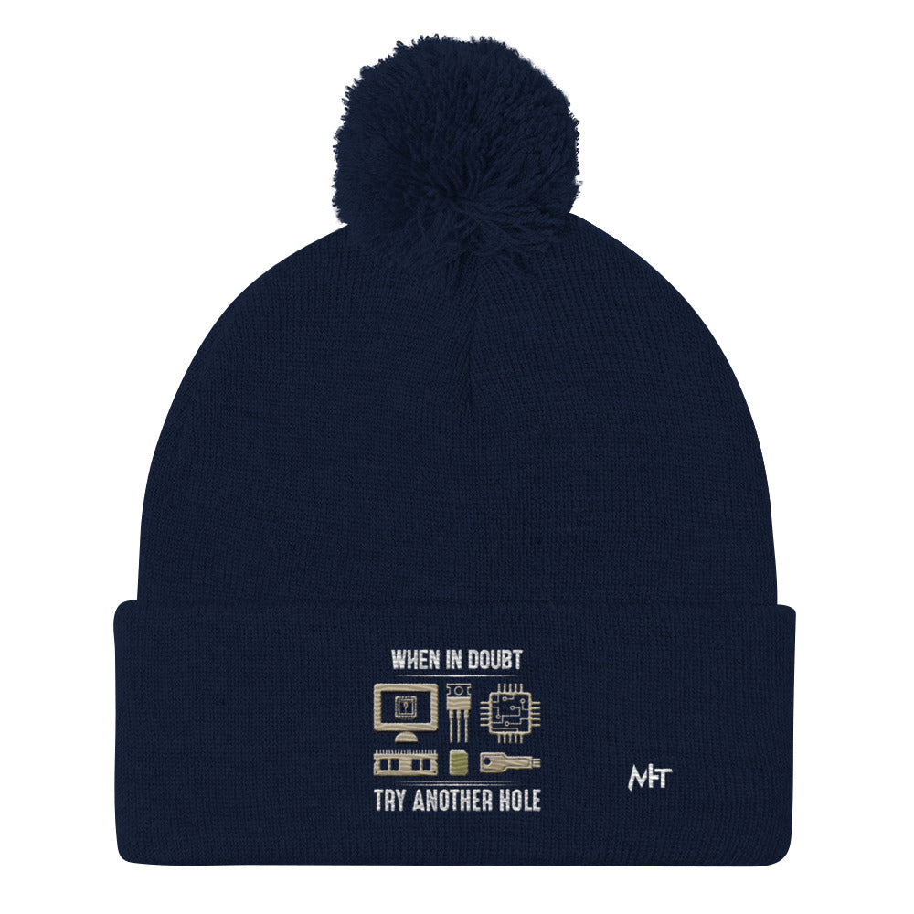 When in doubt, Try another hole V1 - Pom-Pom Beanie by DarkByteGear