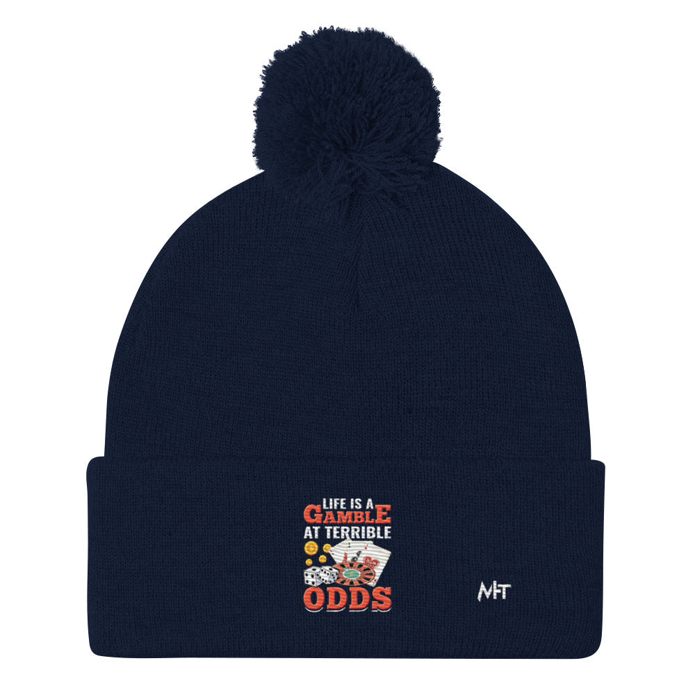 Life is a Gamble at terrible Odds - Pom-Pom Beanie by DarkByteGear