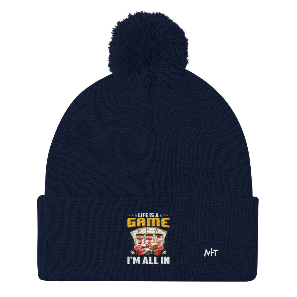 Life is a Game: I'm all in - Pom-Pom Beanie by DarkByteGear