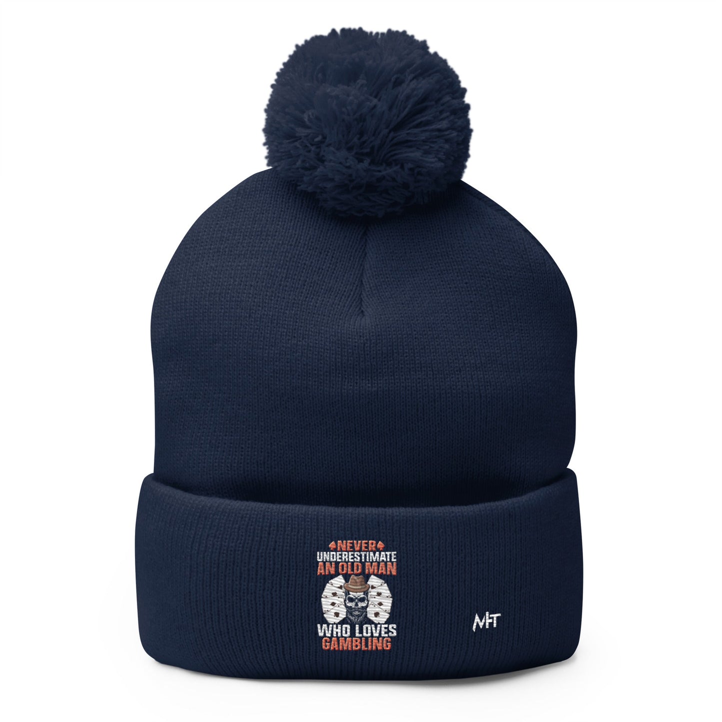 Never Underestimate an old man who Loves gambling - Pom-Pom Beanie by DarkByteGear