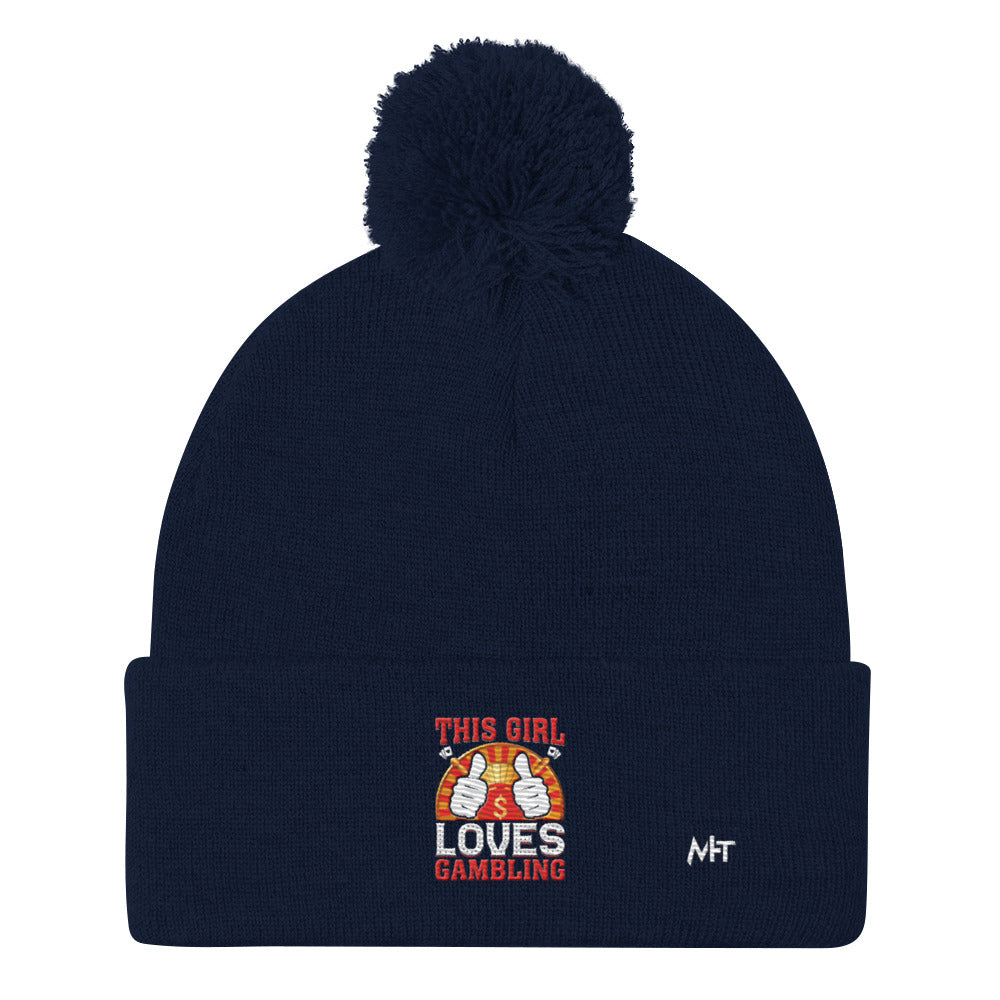 This Girl Loves Gambling - Pom-Pom Beanie by DarkByteGear