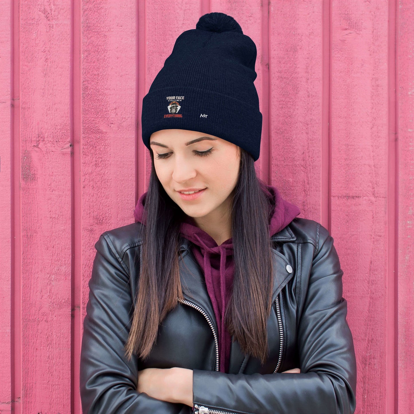 Your Face Tells me Everything - Pom-Pom Beanie by DarkByteGear