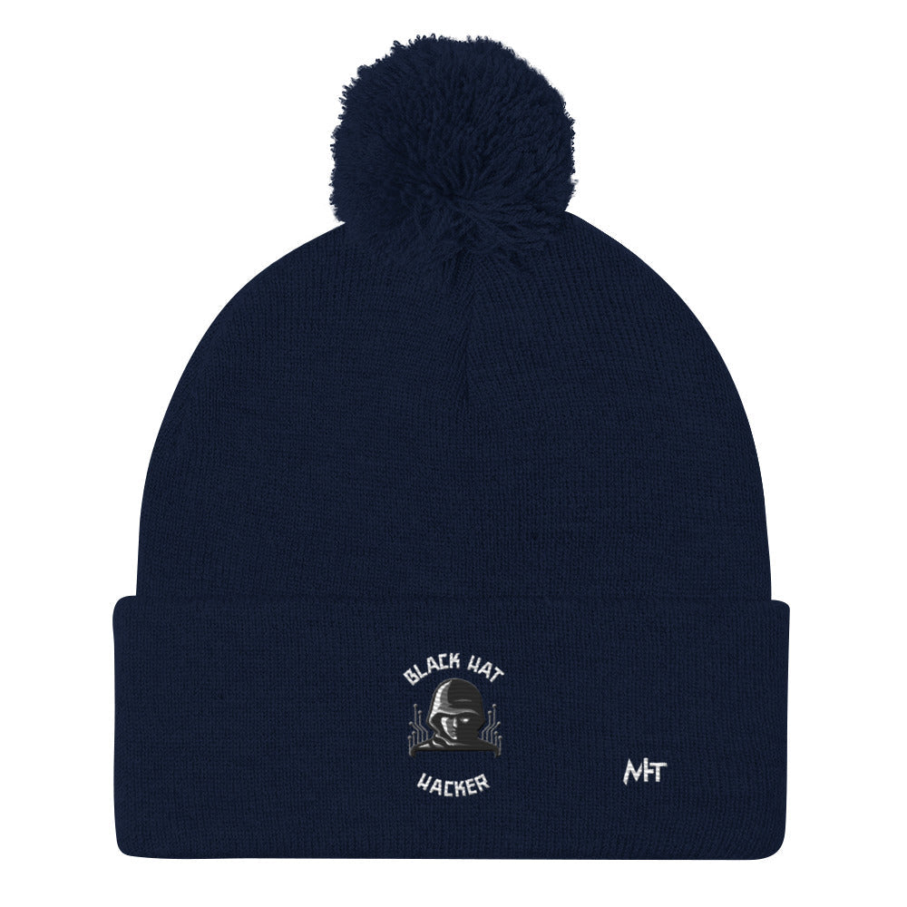Black Hat Hacker - Pom-Pom Beanie by DarkByteGear