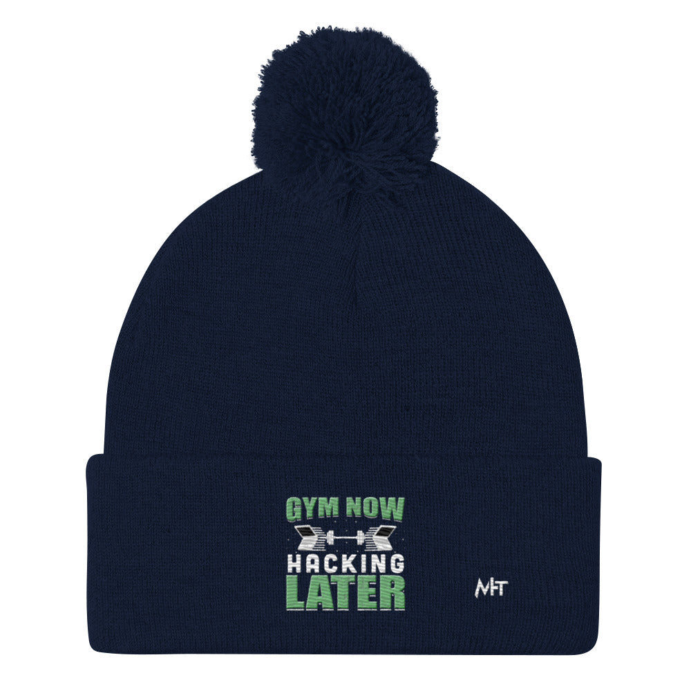 Gym now, hacking later - Pom-Pom Beanie by DarkByteGear