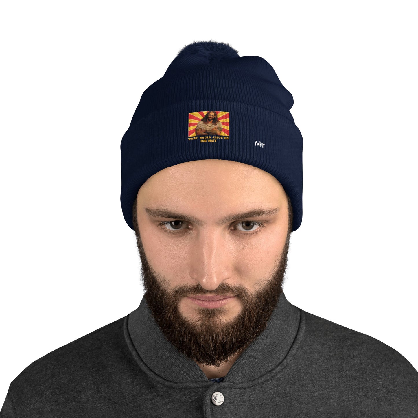 What would Jesus do for 0day v1 - Pom-Pom Beanie by DarkByteGear
