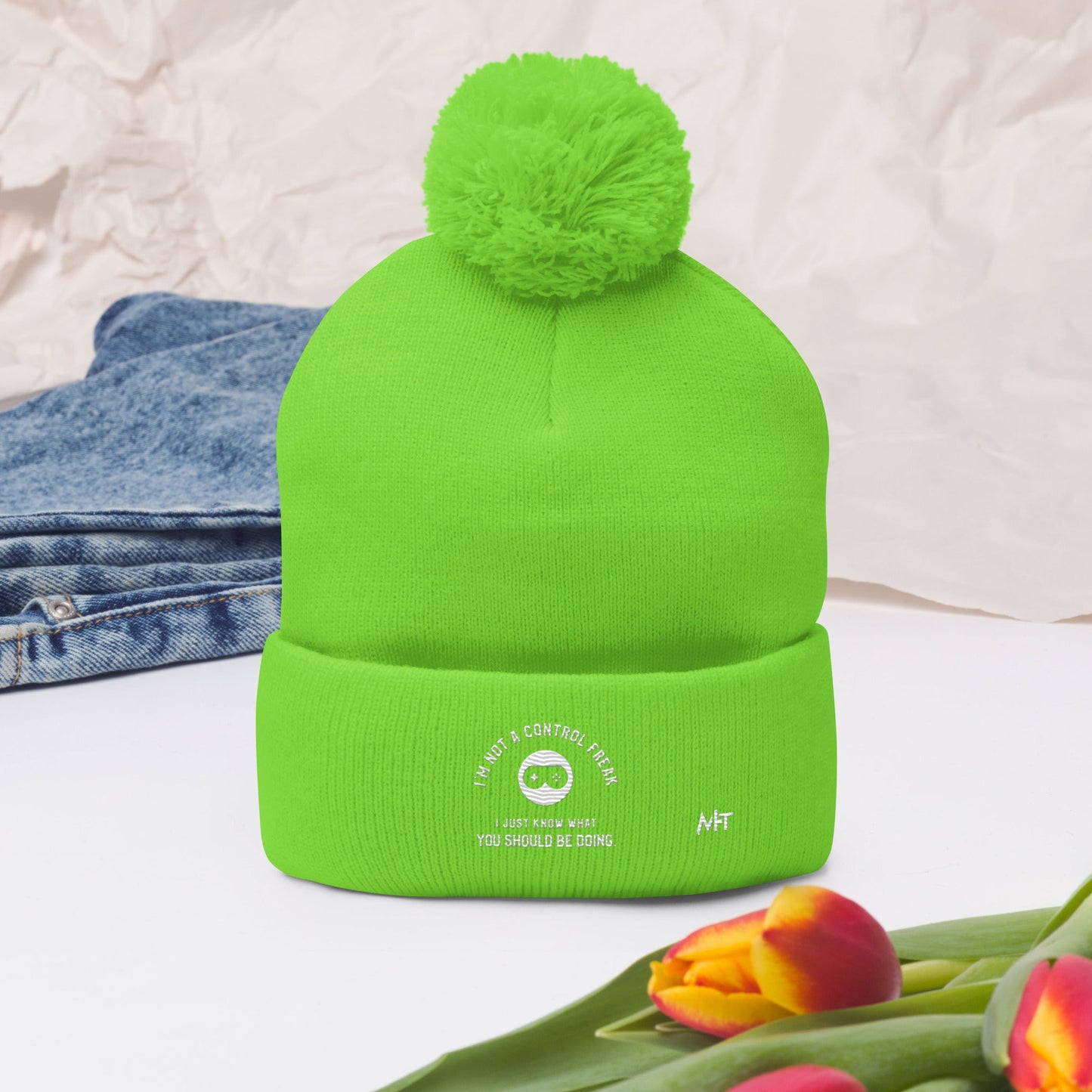 I am not a Control freak, I just Know what you should be doing - Pom-Pom Beanie by DarkByteGear