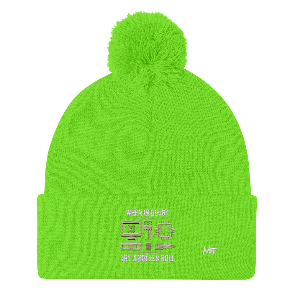 When in doubt, Try another hole V1 - Pom-Pom Beanie by DarkByteGear