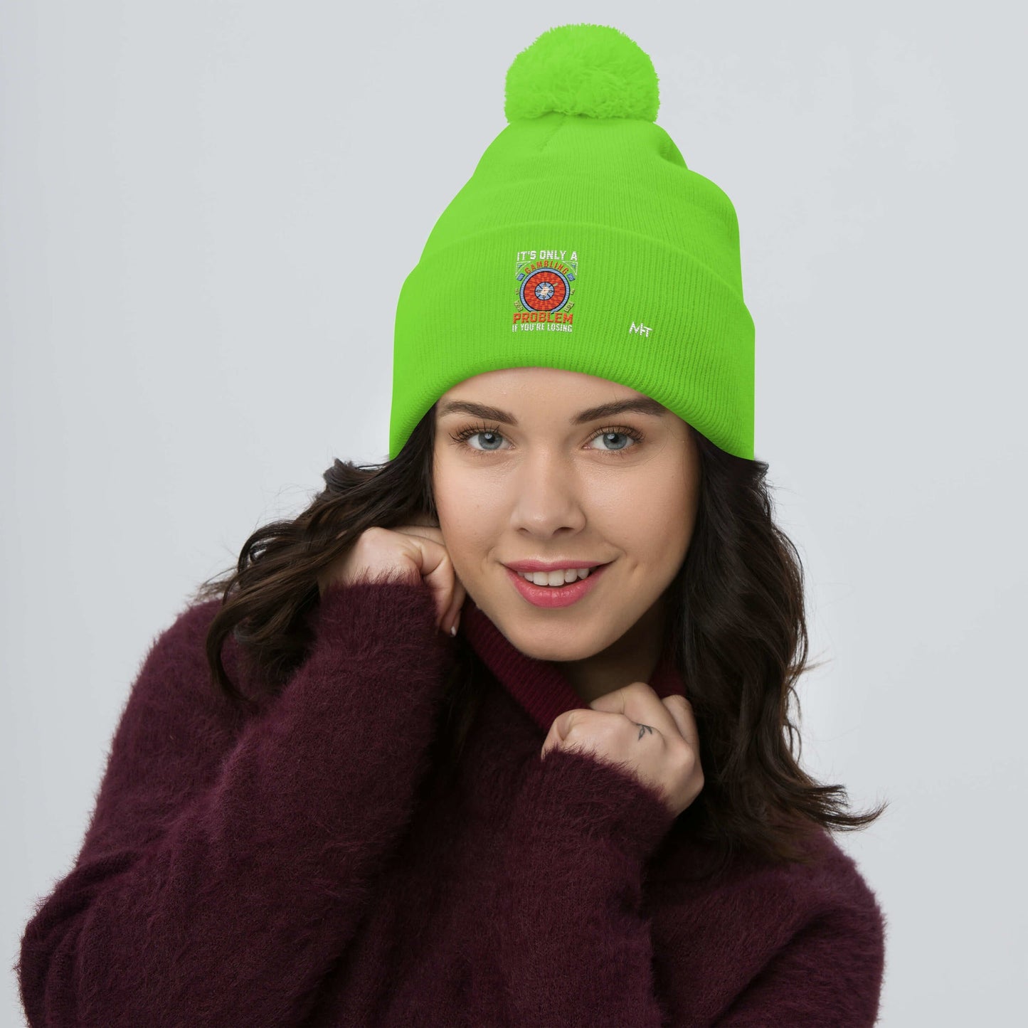 It's only a Gambling Problem, if I am losing V1 - Pom-Pom Beanie by DarkByteGear