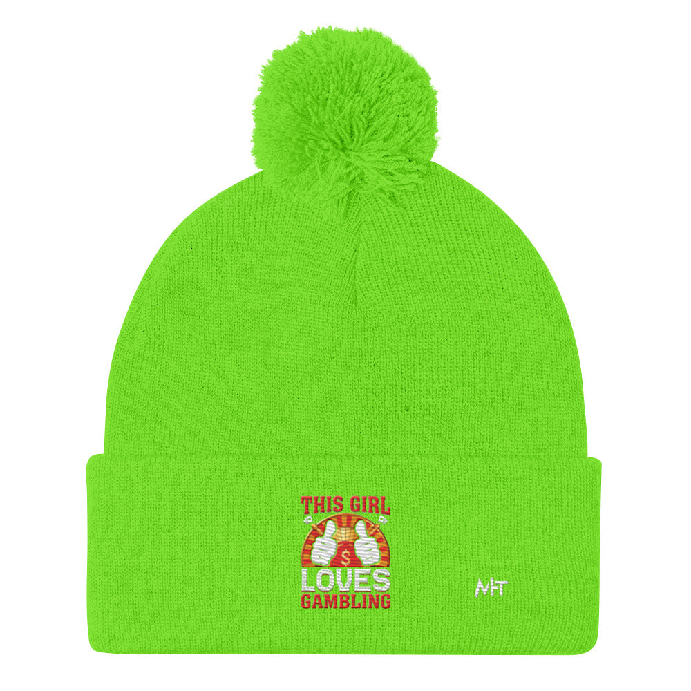 This Girl Loves Gambling - Pom-Pom Beanie by DarkByteGear