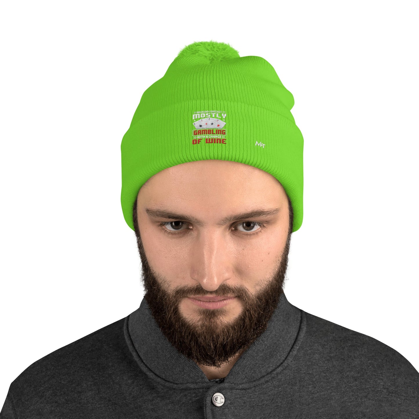 Weekend Forecast Mostly Gambling With a Chance of Wine - Pom-Pom Beanie by DarkByteGear