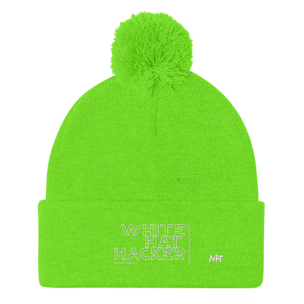 White Hat Hacker - Pom-Pom Beanie by DarkByteGear