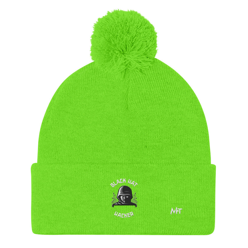 Black Hat Hacker - Pom-Pom Beanie by DarkByteGear