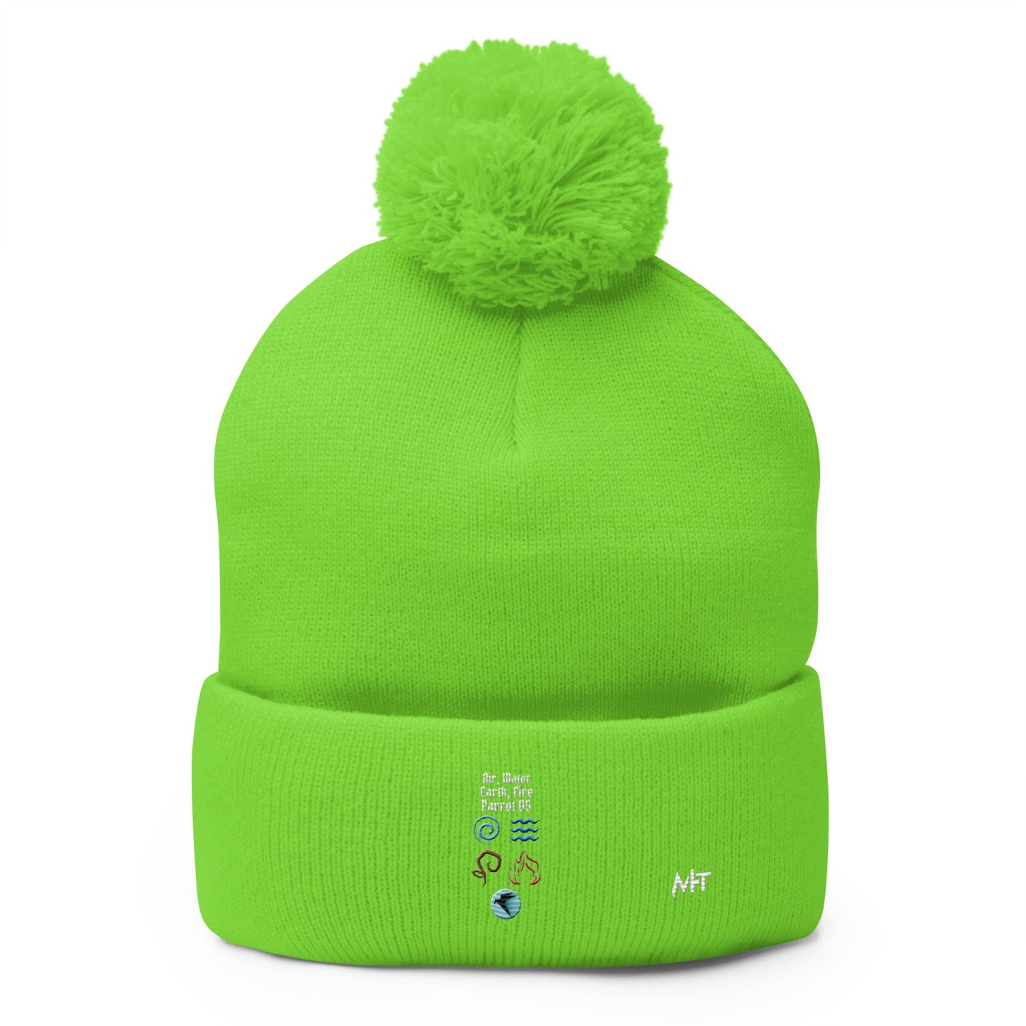 Air, Water, Earth, Fire, Parrot OS - Pom-Pom Beanie by DarkByteGear