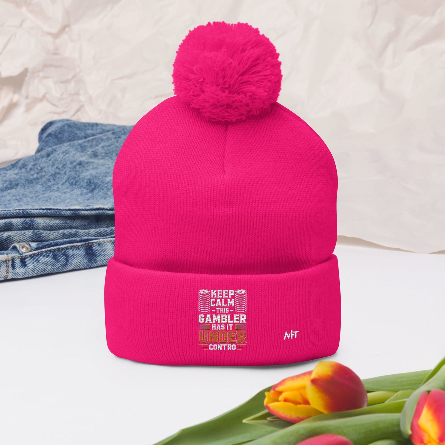 Keep Calm: This Gambler Has it under Control - Pom-Pom Beanie by DarkByteGear