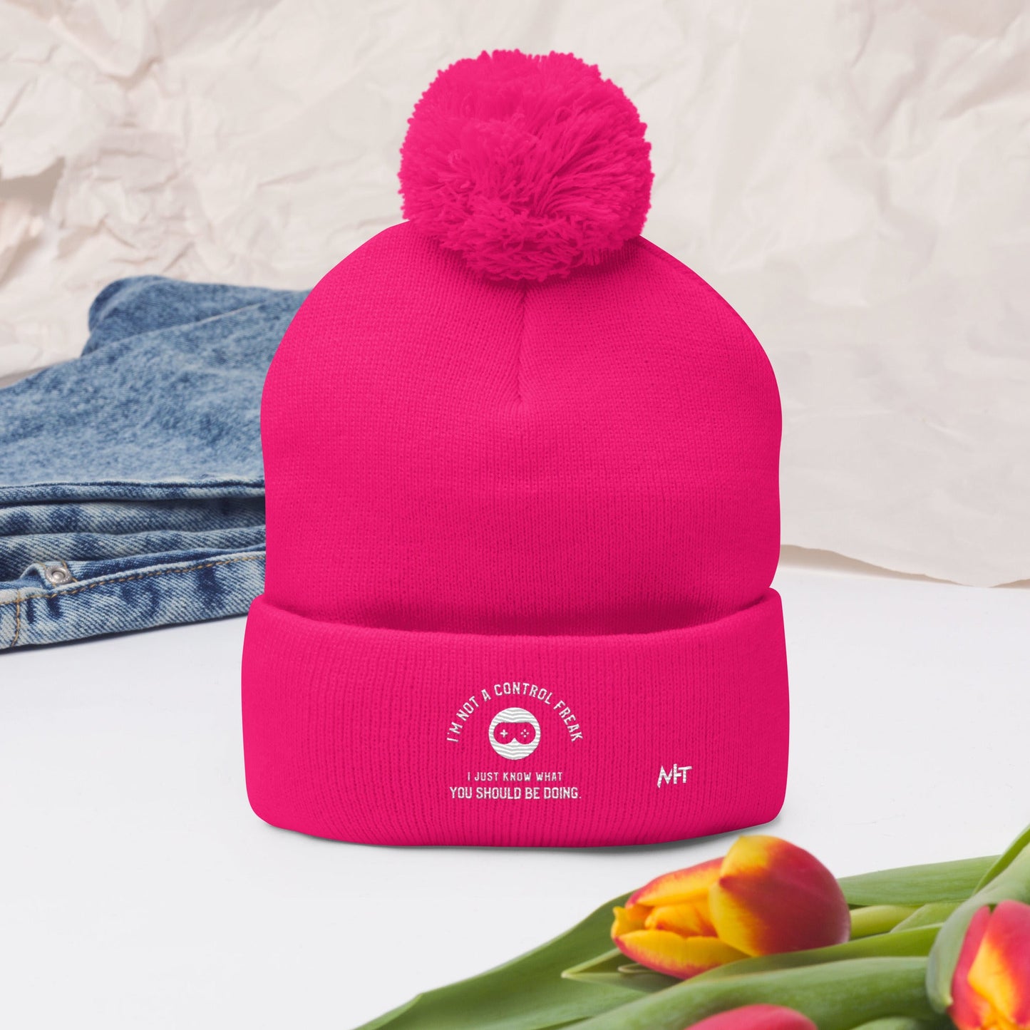 I am not a Control freak, I just Know what you should be doing - Pom-Pom Beanie by DarkByteGear