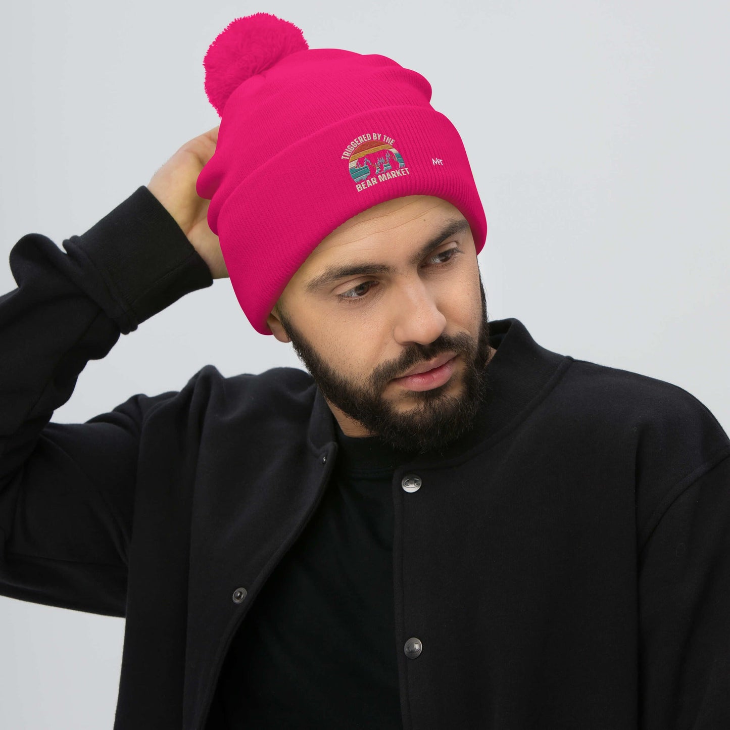 Triggered by the Bear Market - Pom-Pom Beanie by DarkByteGear