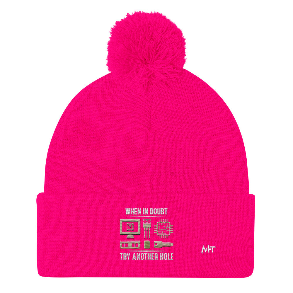 When in doubt, Try another hole V1 - Pom-Pom Beanie by DarkByteGear