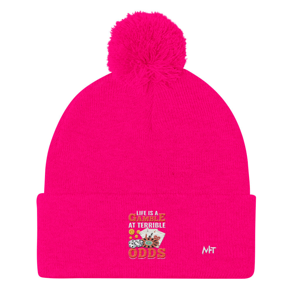 Life is a Gamble at terrible Odds - Pom-Pom Beanie by DarkByteGear