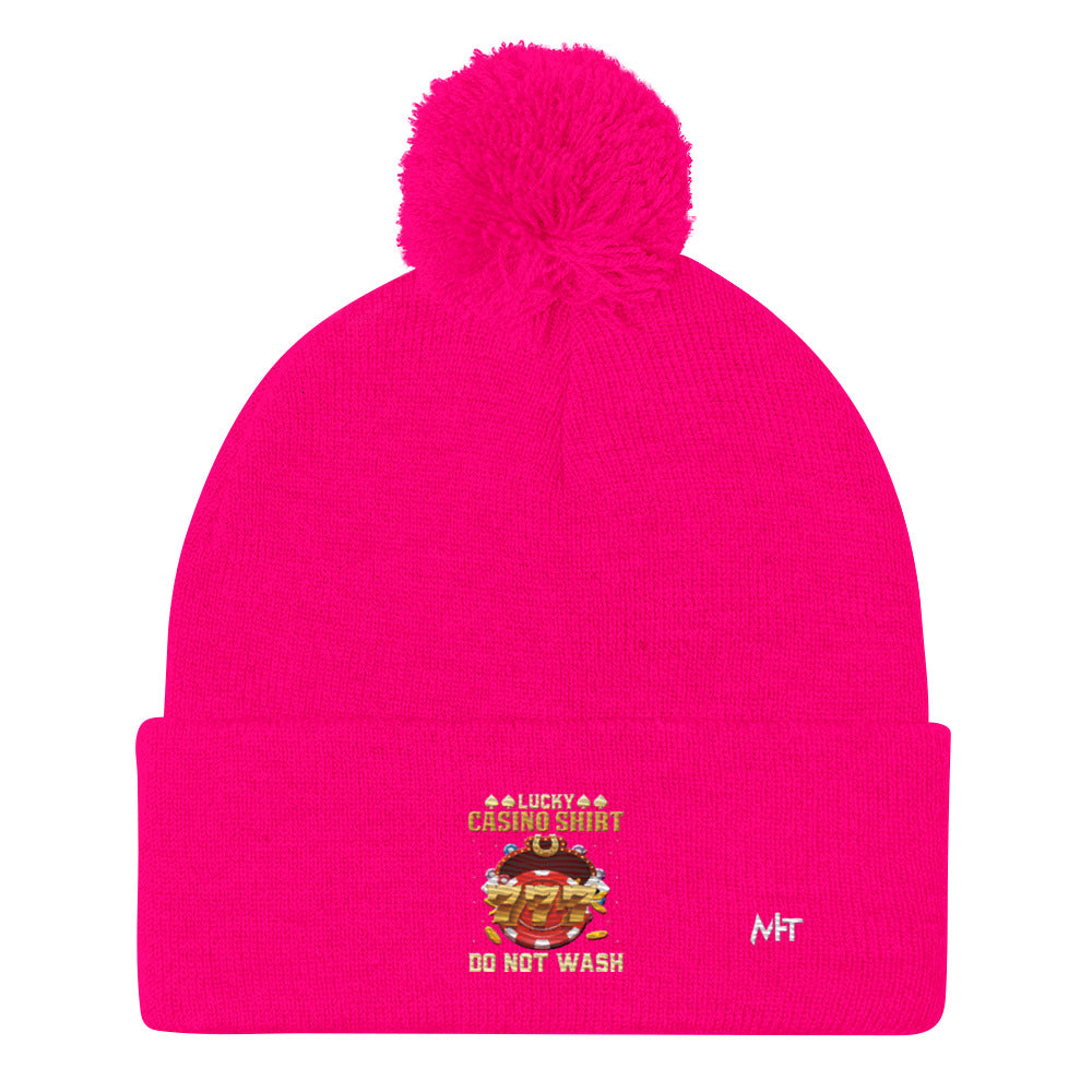 Lucky Casino Shirt Do Not Wash - Pom-Pom Beanie by DarkByteGear
