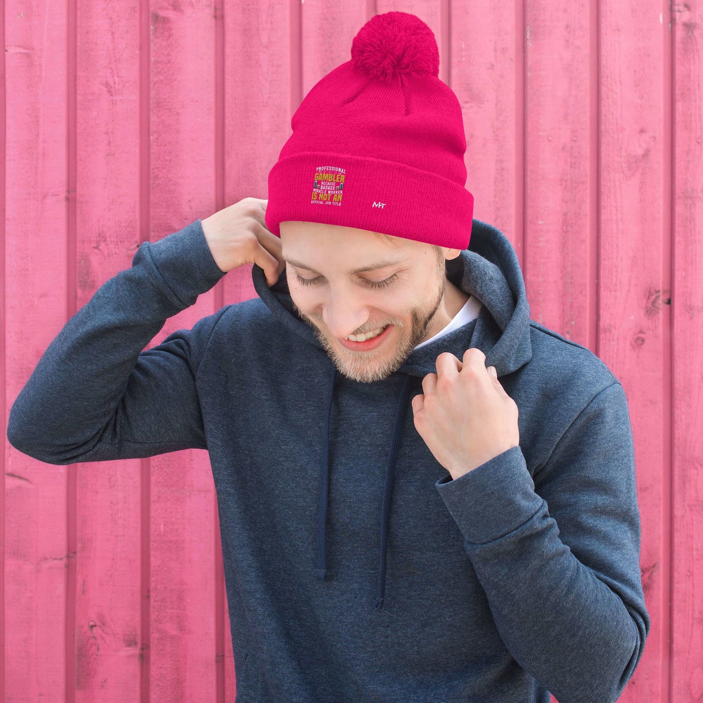 Professional Gambler because Badass Miracle Worker is an official Job Title - Pom-Pom Beanie by DarkByteGear