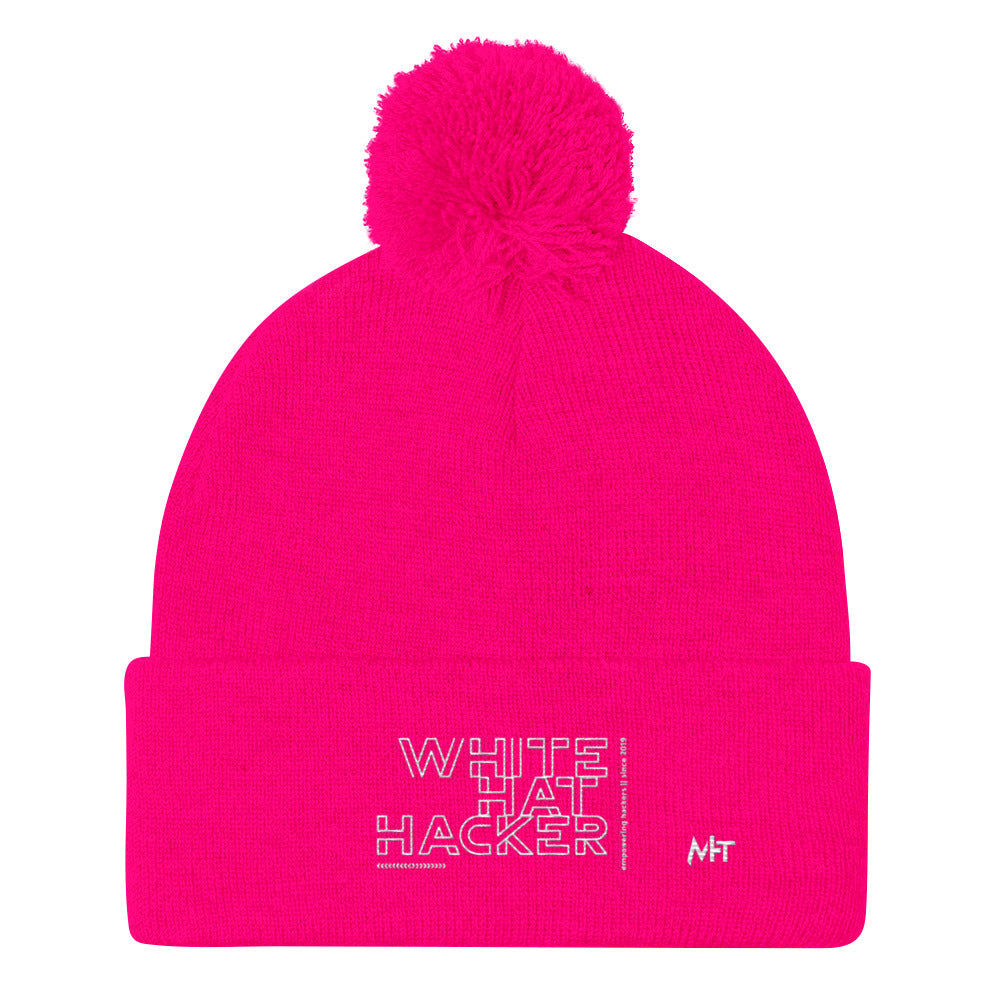 White Hat Hacker - Pom-Pom Beanie by DarkByteGear