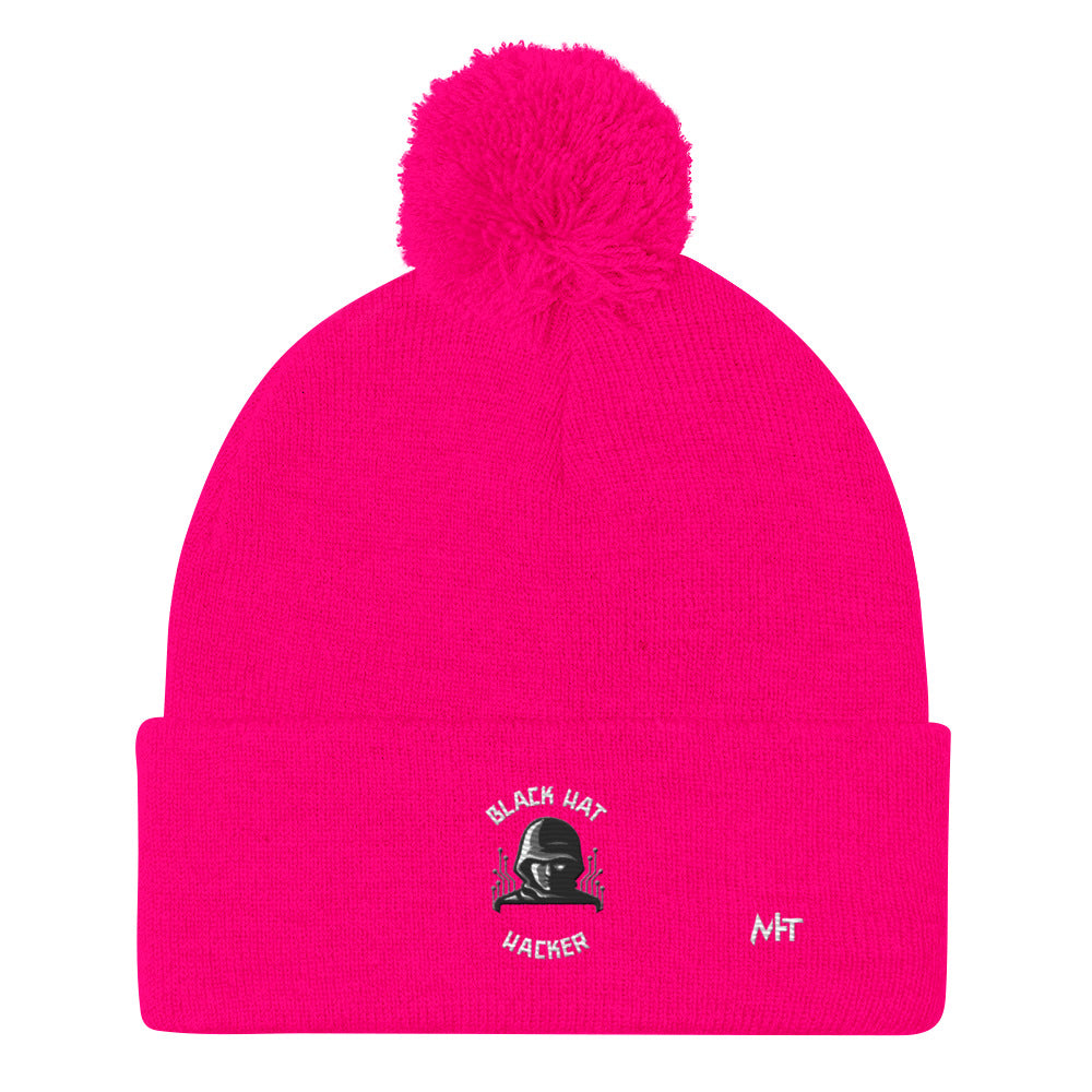 Black Hat Hacker - Pom-Pom Beanie by DarkByteGear