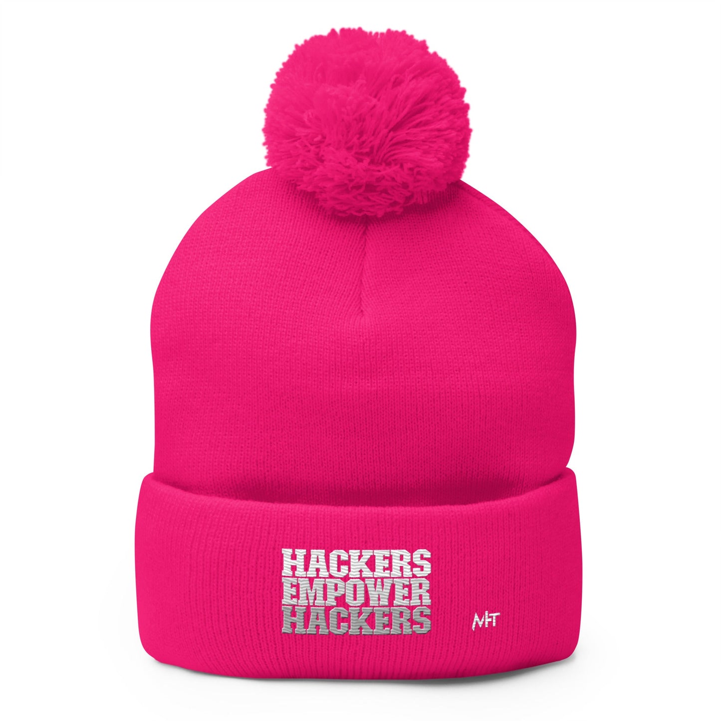 Hackers Empower Hackers V2 - Pom-Pom Beanie by DarkByteGear