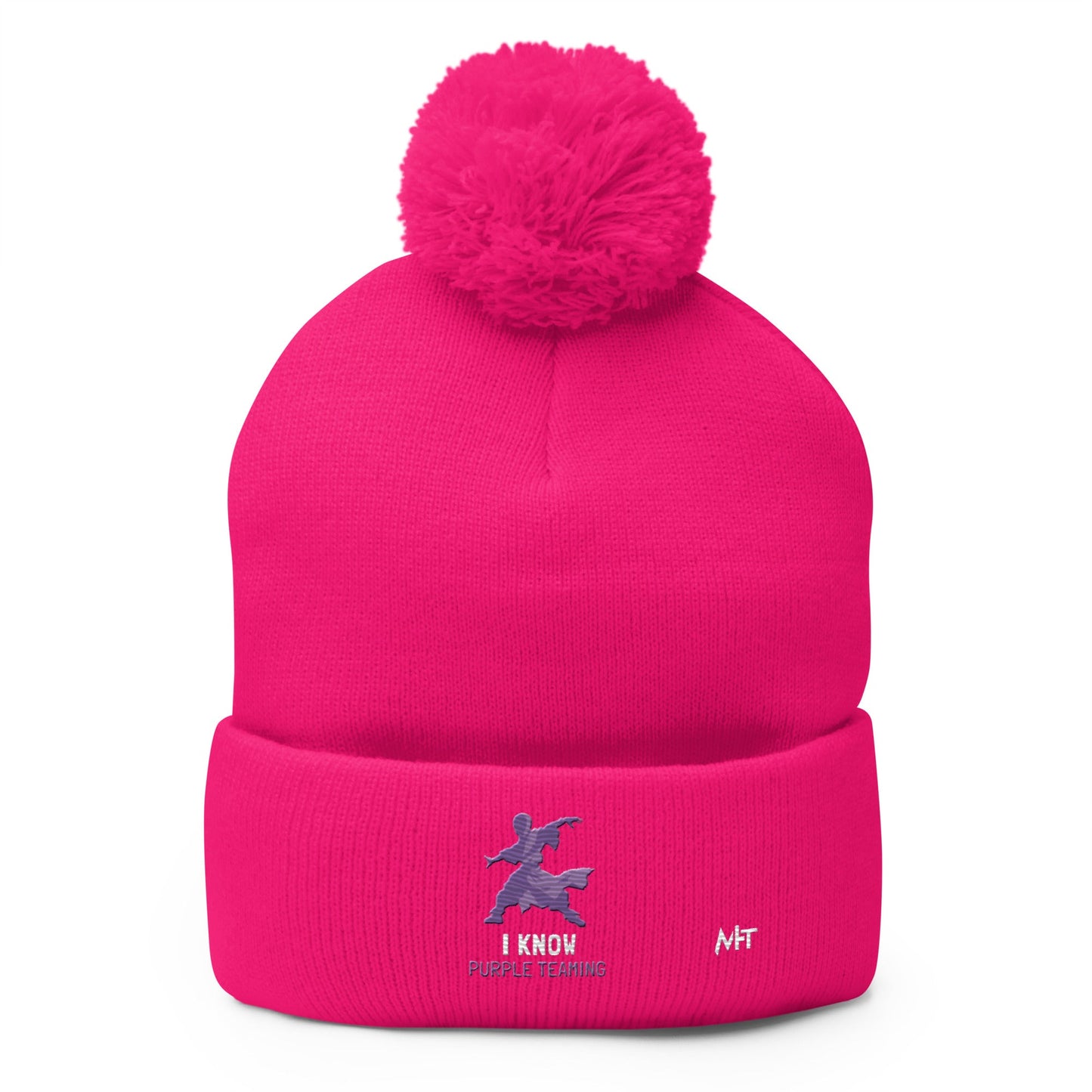 I Know Purple Teaming - Pom-Pom Beanie by DarkByteGear