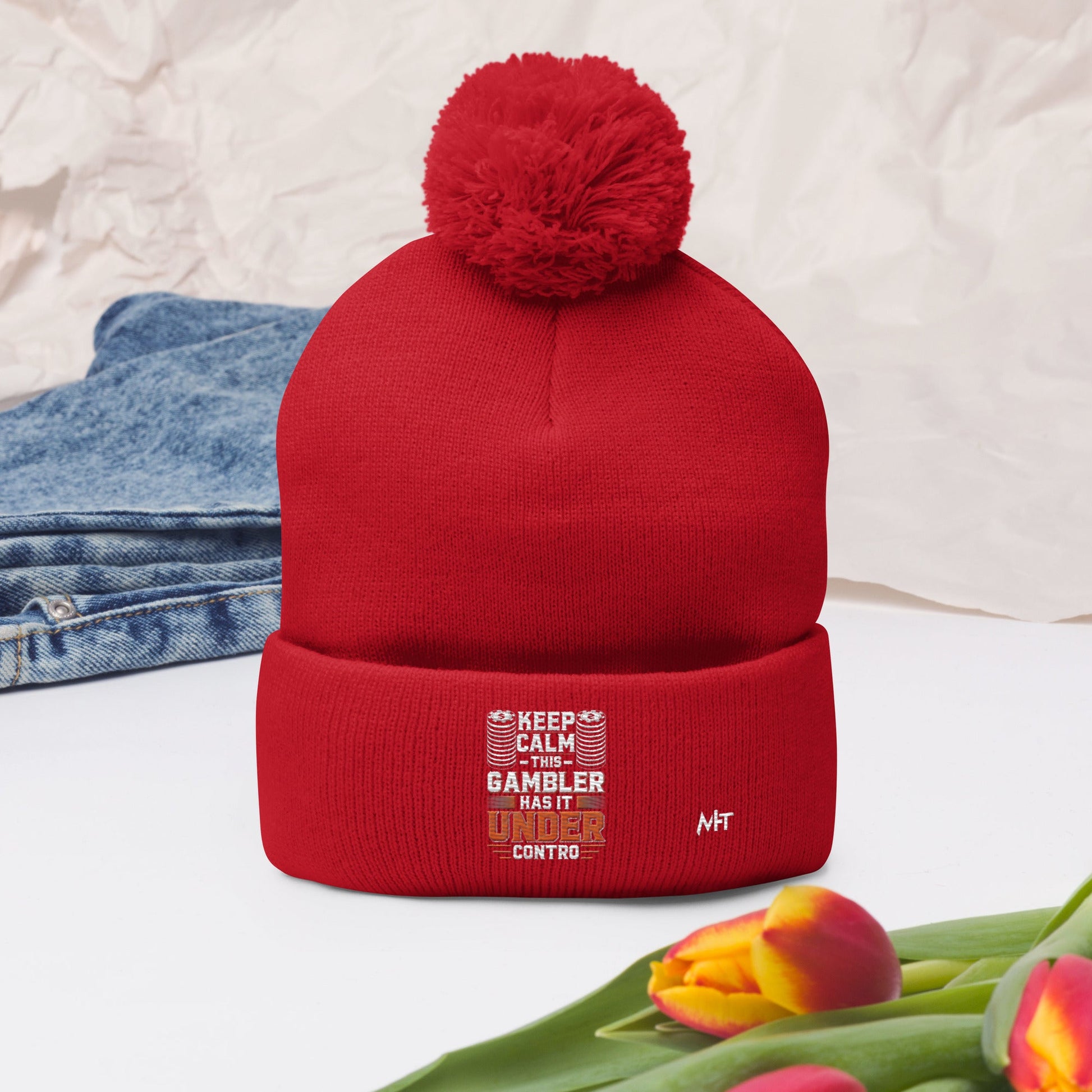Keep Calm: This Gambler Has it under Control - Pom-Pom Beanie by DarkByteGear