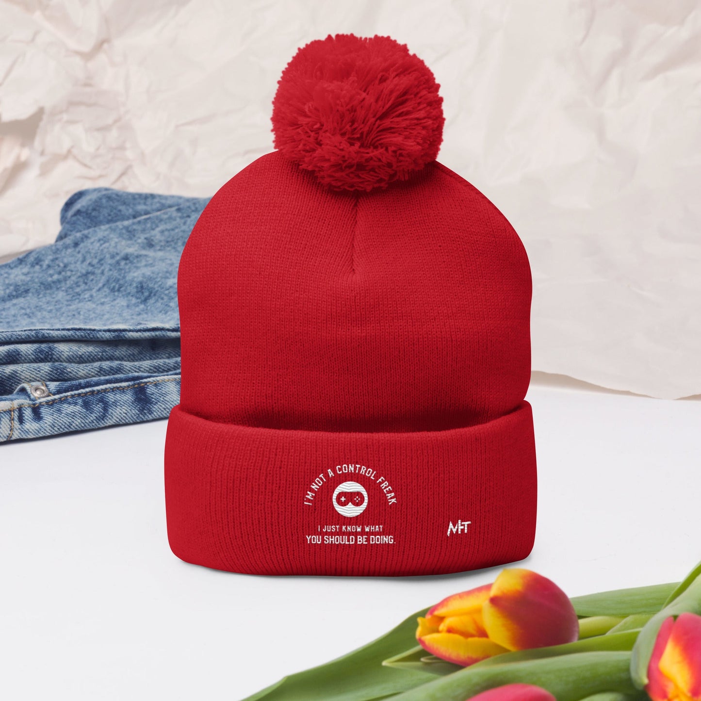 I am not a Control freak, I just Know what you should be doing - Pom-Pom Beanie by DarkByteGear