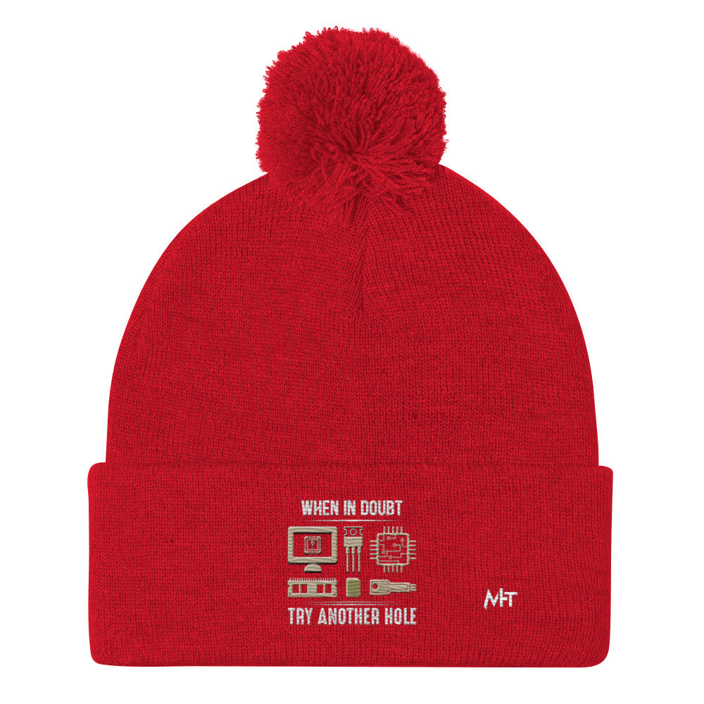 When in doubt, Try another hole V1 - Pom-Pom Beanie by DarkByteGear