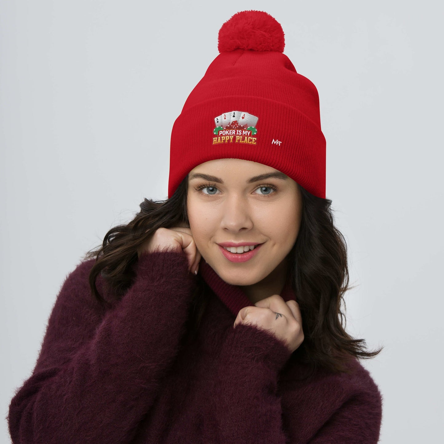 Poker Dad is like a Normal Dad but much Cooler - Pom-Pom Beanie by DarkByteGear