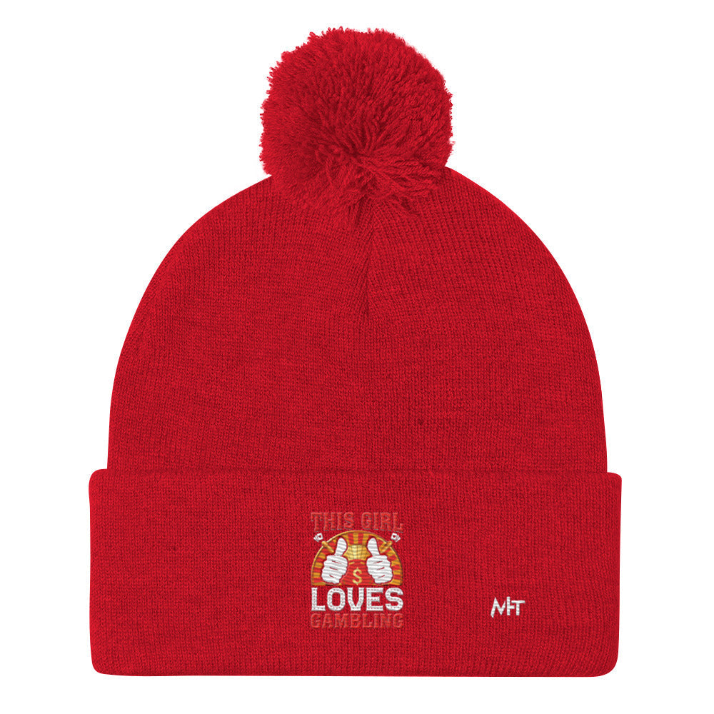 This Girl Loves Gambling - Pom-Pom Beanie by DarkByteGear