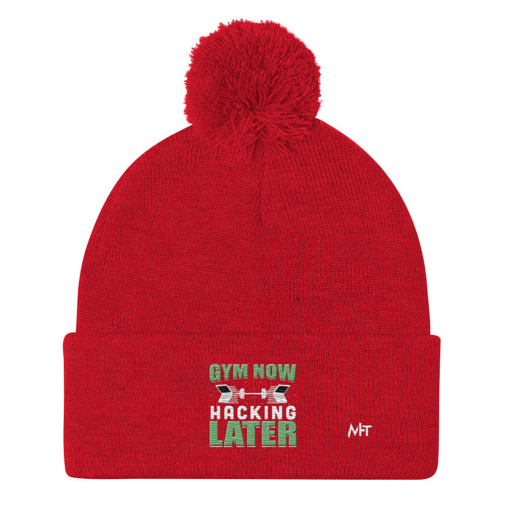 Gym now, hacking later - Pom-Pom Beanie by DarkByteGear