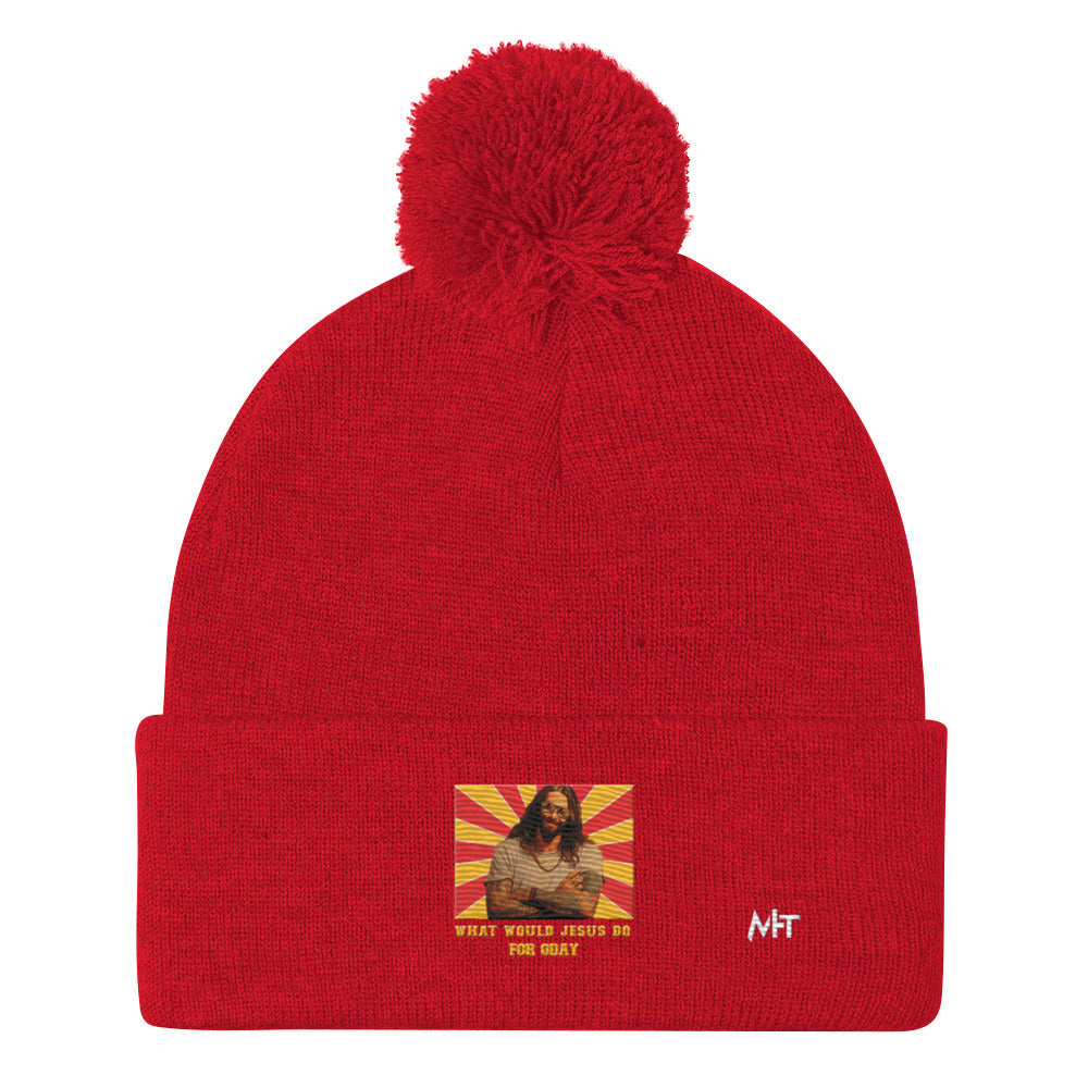 What would Jesus do for 0day v1 - Pom-Pom Beanie by DarkByteGear