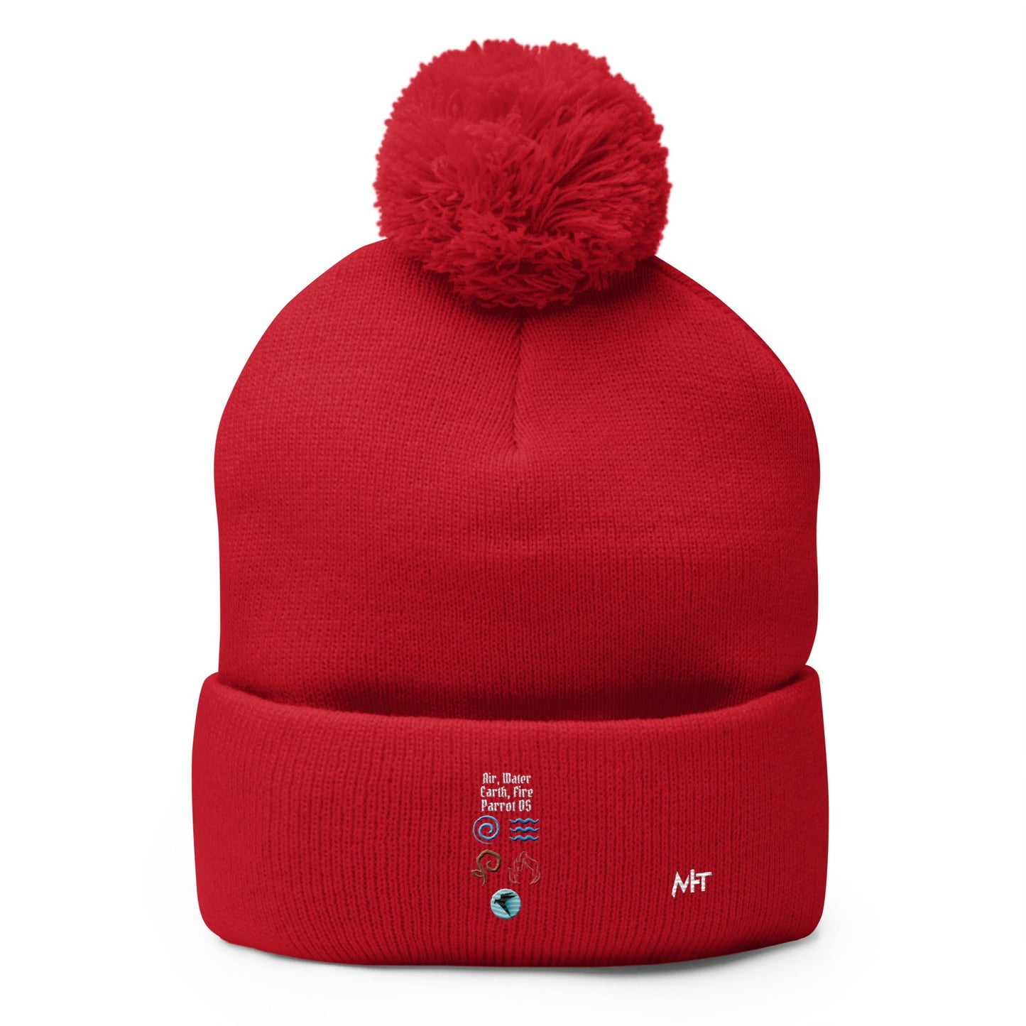 Air, Water, Earth, Fire, Parrot OS - Pom-Pom Beanie by DarkByteGear