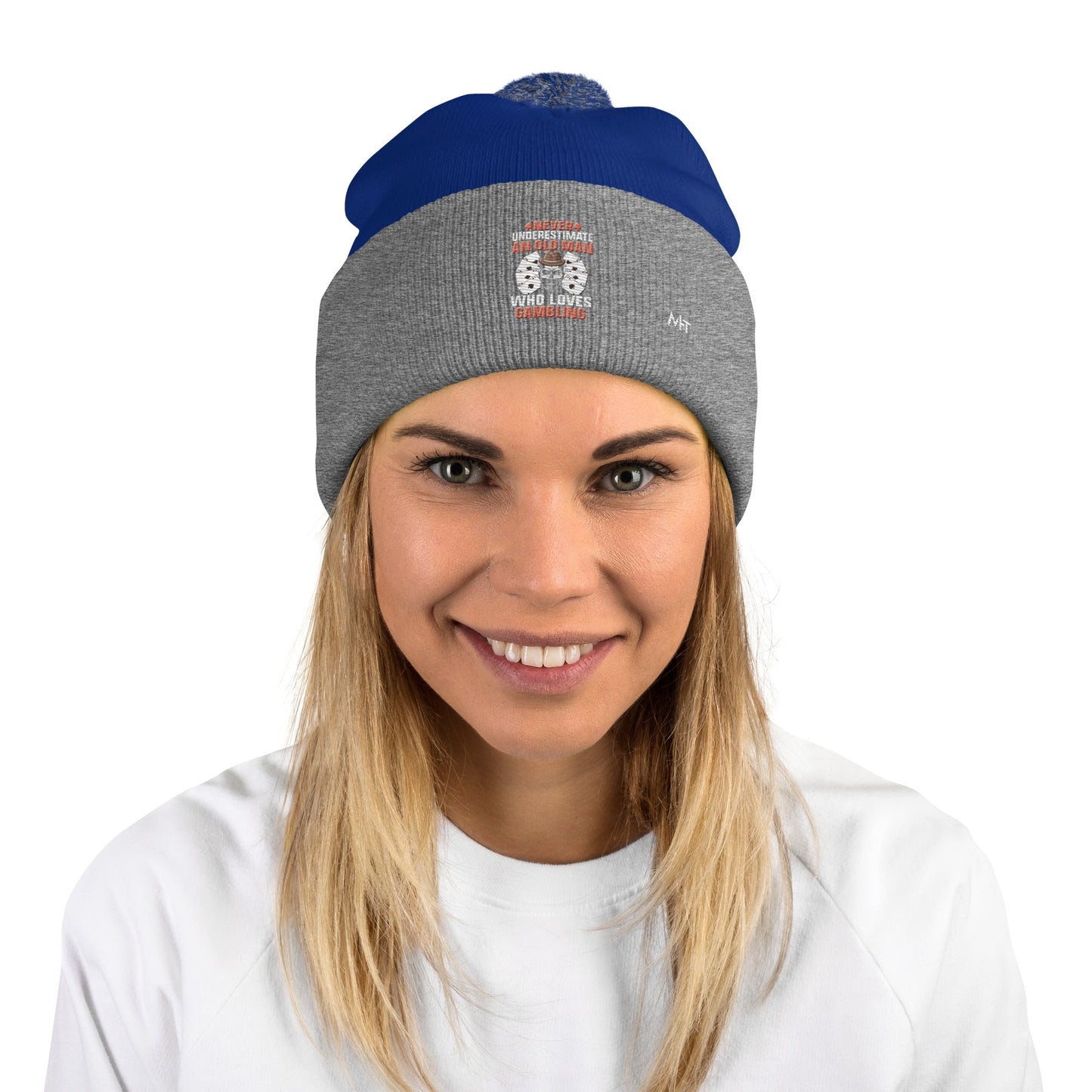 Never Underestimate an old man who Loves gambling - Pom-Pom Beanie by DarkByteGear