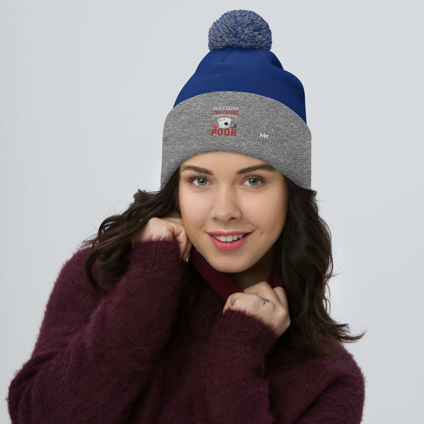 One Casino, Two Casino, Three Casino = Poor - Pom-Pom Beanie by DarkByteGear