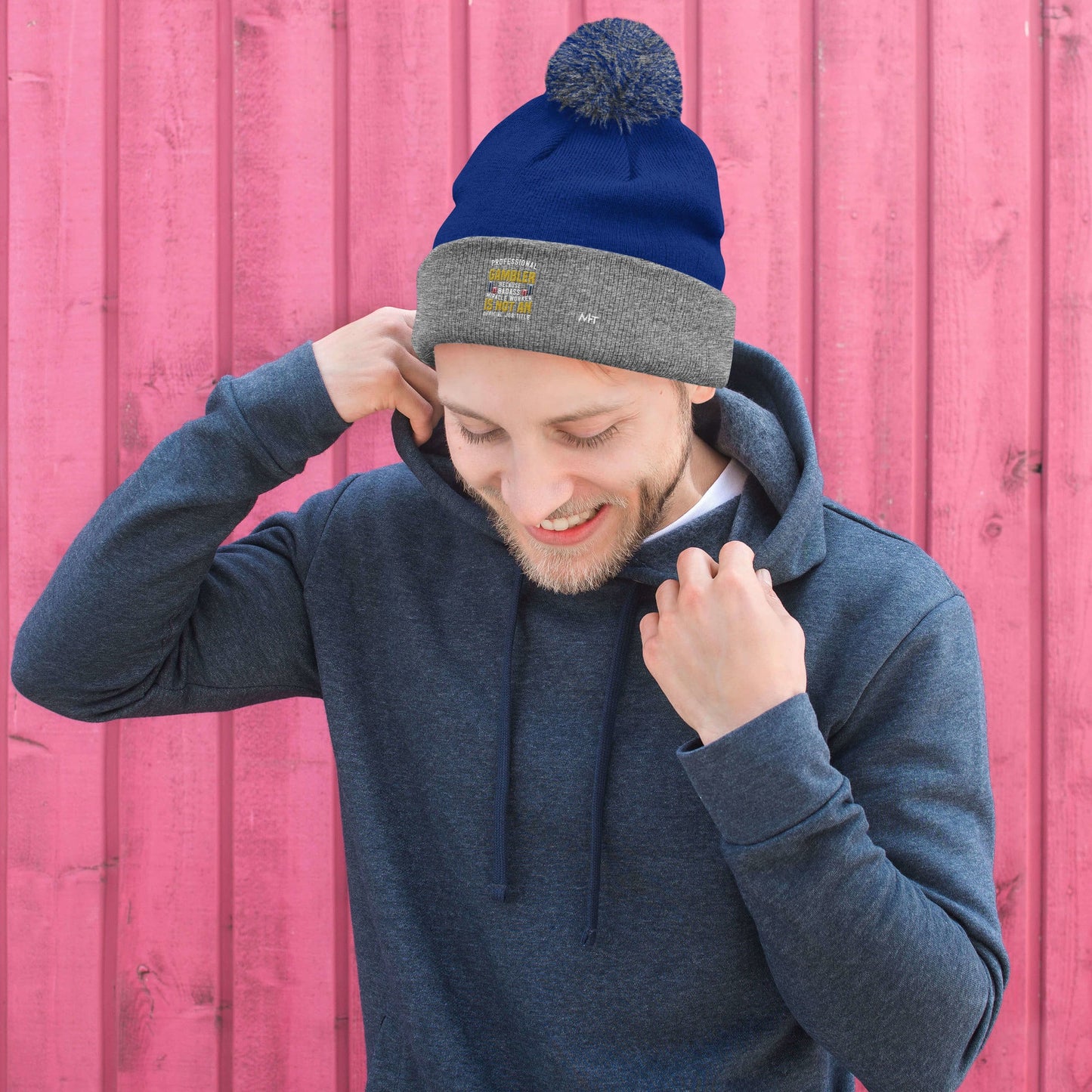 Professional Gambler because Badass Miracle Worker is an official Job Title - Pom-Pom Beanie by DarkByteGear