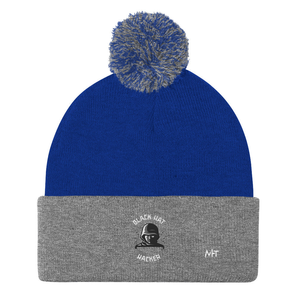 Black Hat Hacker - Pom-Pom Beanie by DarkByteGear
