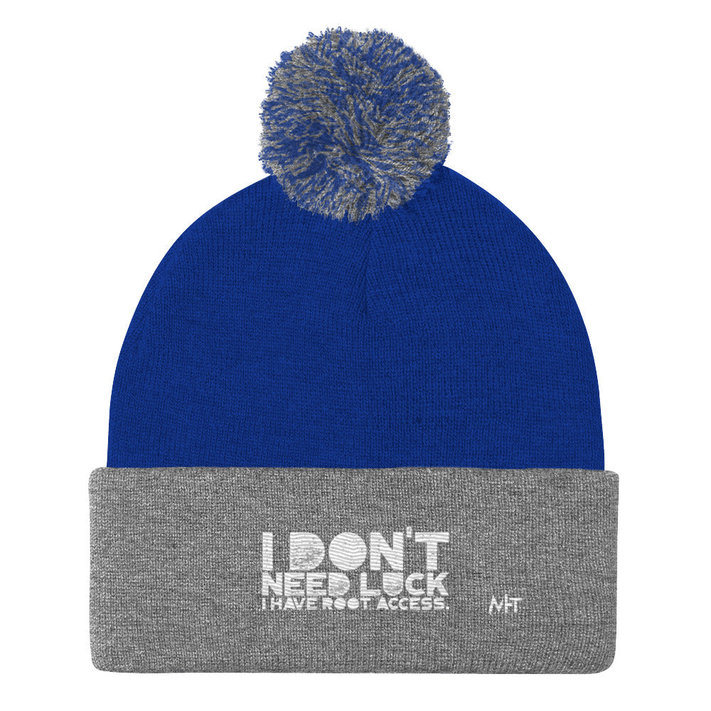I Don't Need Luck: I Have Root Access - Pom-Pom Beanie by DarkByteGear