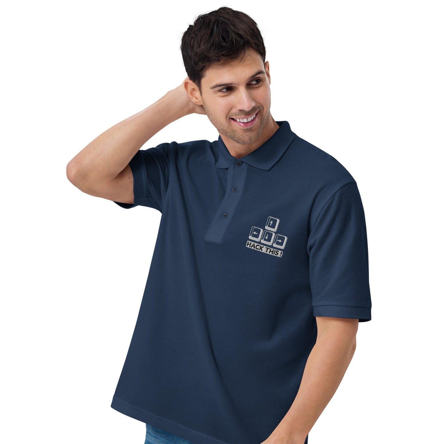 hack this - Men's Premium Polo by DarkByteGear