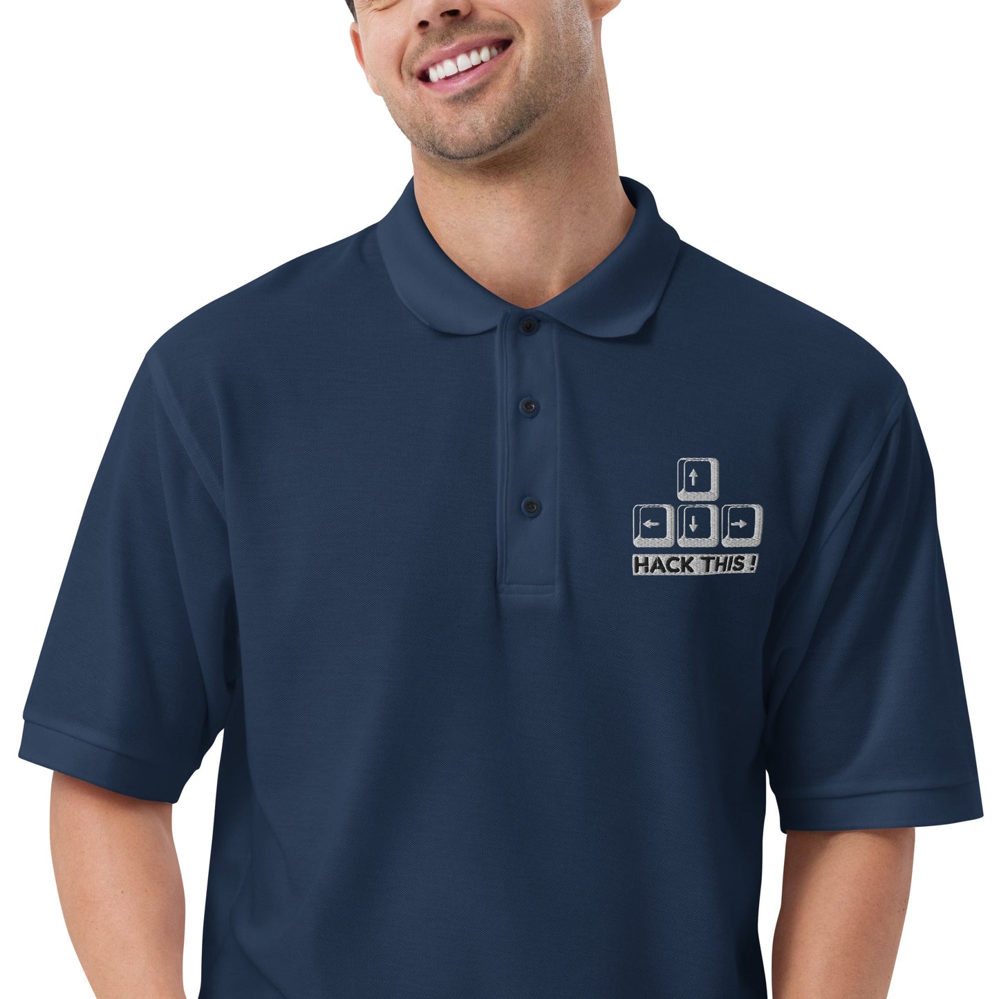 hack this - Men's Premium Polo by DarkByteGear