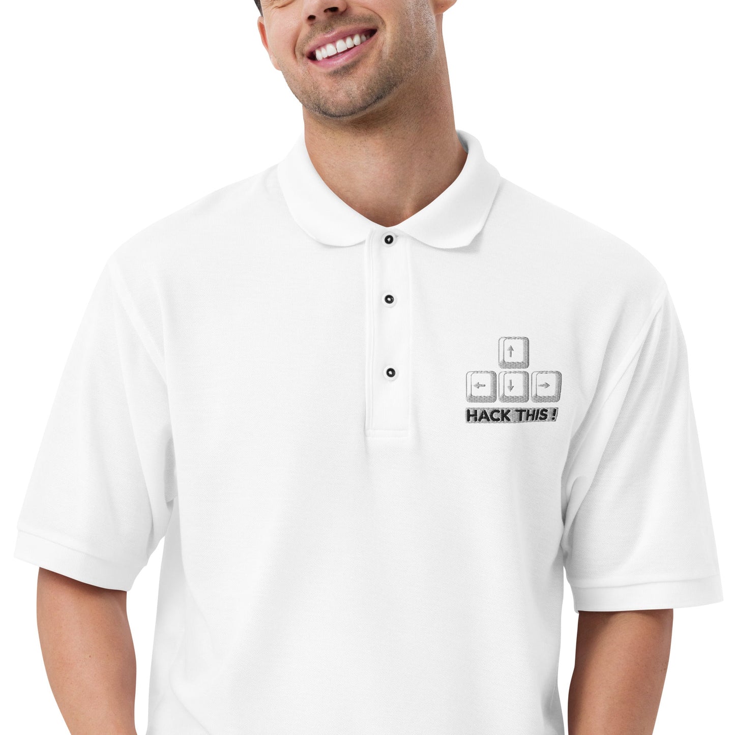 hack this - Men's Premium Polo by DarkByteGear
