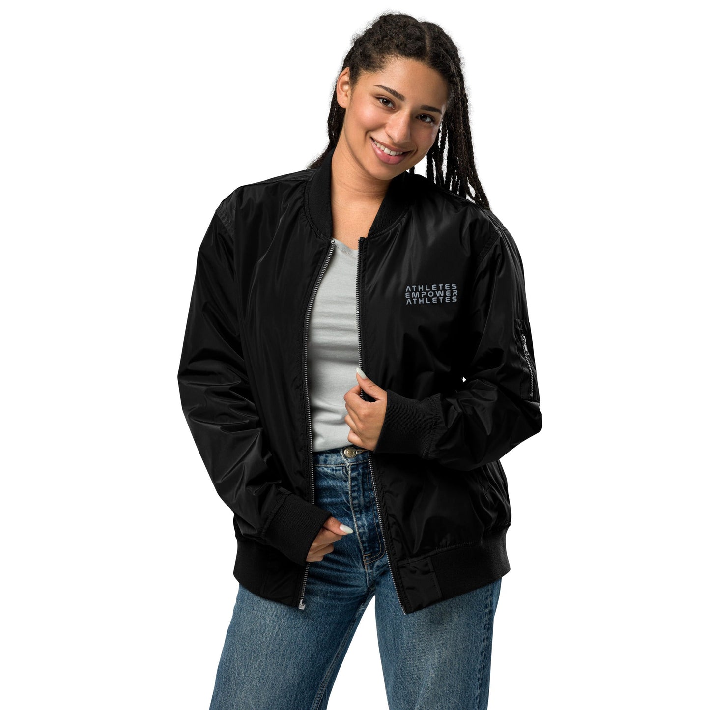 Athletes Empower Athletes - Premium recycled bomber jacket by DarkByteGear