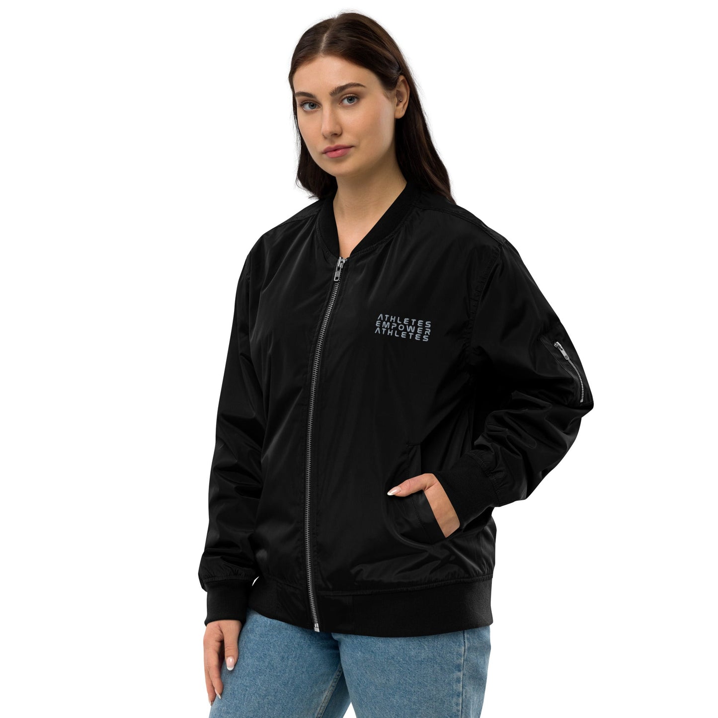 Athletes Empower Athletes - Premium recycled bomber jacket by DarkByteGear