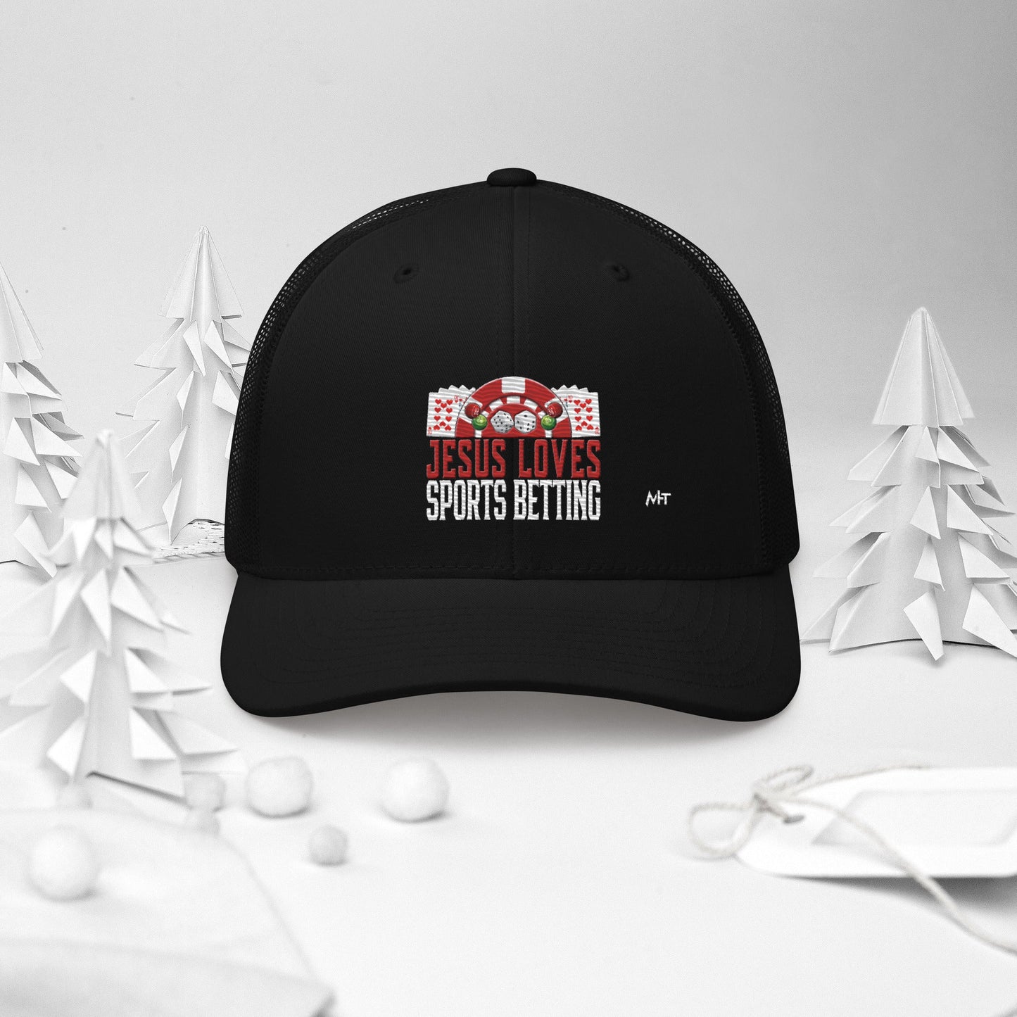 Jesus Loves Sports Betting - Trucker Cap by DarkByteGear