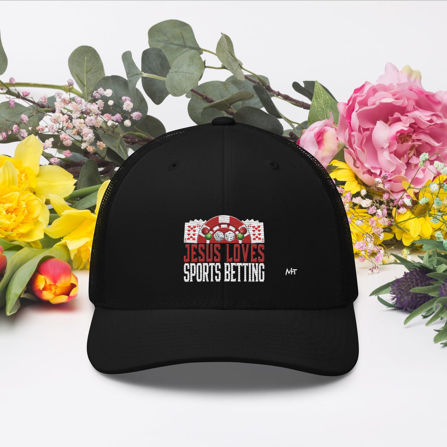 Jesus Loves Sports Betting - Trucker Cap by DarkByteGear
